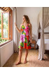 Hand Painted Rayon Halter Mini Dress Hand Painted Rayon Halter Mini Dress